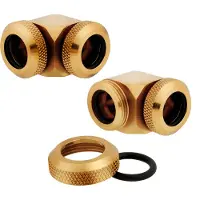 Corsair Hydro X Series Fitting XF Hardline 2-pack, Aansluitingen voor waterkoeling, Goud