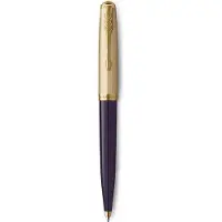 Parker 51 balpen | pruimkleurige hars met gouden detail | medium punt en zwarte inkt | met Geschenkdoos
