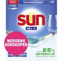 SUN 4x Vaatwastabletten All-in-1 Lemon 86 stuks