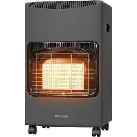Auronic Mobiele Gaskachel - met Wieltjes - tot 60 m² - 4100W Heater - Inclusief Gasdrukregelaar en Gasslang - Grijs