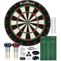 Windsor Dartbord - met Dartpijlen & Accessoires - Sisal - Dartboard - Knight 3