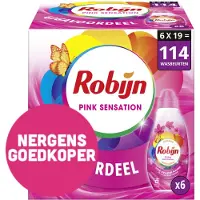 Robijn 6x Klein & Krachtig Wasmiddel Pink Sensation 19 Wasbeurten 665 Ml
