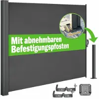 Casaria Windscherm Nosara Antraciet 180x300cm Uittrekbaar