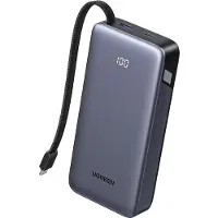 UGREEN Power Bank, 20000mAh 45W Snel Opladen met Geïntegreerde USB-C Kabel & Bidirectionele 45W PD, Externe Mobiele Telefoon Batterij Compatibel met Galaxy S25+/Ultra, iPhone Series
