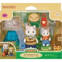 Sylvanian Families 5763 Duo avonturiers - latte kat broer en baby- fluweelzachte speelfiguren