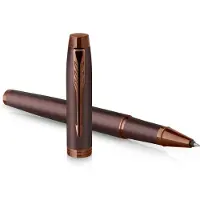 Parker IM Monochrome rollerballpen | zwarte inkt | bordeauxrode afwerking en details | fijne punt | met geschenkdoos