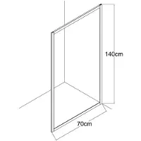 Vente-unique Gouden badscherm - 70 x 140 cm - Gehard glas - BRADENTON