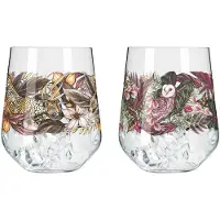 Ritzenhoff Waterglazen Set - Exotisch Jungle Design - 2 Stuks - Kristalglas - 710 ml - Drinkglazen voor Water, Limonade, Sap & Cocktails - Geschikt voor de Vaatwasser