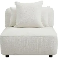 Vente-unique Fauteuil in gebroken wit boucléstof LELACO