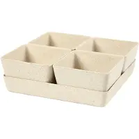 Packlinq Bloempotten, H: 8 cm, D: 19,5 cm, B: 19,5 cm, 1 set