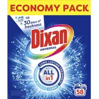 Dixan Powder Universal - Waspoeder Wasmiddel - Voor Alle Kleuren Was - Betrouwbare Reiniging - 58 Wasbeurten