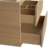Vente-unique Wandbadkamermeubel met wastafel en spiegel - Eiken fineer - 60 cm - MILIPAM