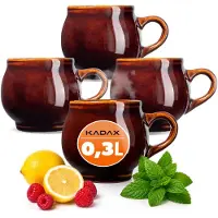 Kadax mokken voor glühwein 300 ml steengoed mok voor cadeauset van 4