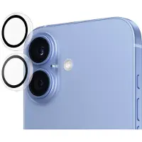 PanzerGlass Protection d'objectif de caméra de téléphone portable en verre trempé Hoops Transparent pour Apple iPhone 16/16 Plus