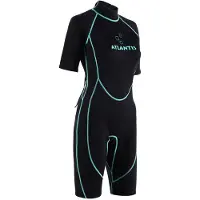 Atlantis 2Mm Adventure Shorty Wetsuit Dames Black/Turquoise 10