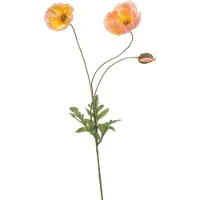 Emerald - Kunstbloem Klaproos peach 75cm - Kunstplant voor binnen