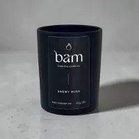 Bam geurkaars SNOWY MUSK - 25 branduren - Black collection Small