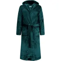 Gaubert Unisex Badjas Extra Lang met Capuchon en Ceintuur - Ochtendjas - Superzacht Coral Fleece - Heren Dames - Teal Groen - Maat XXL/3XL - 8210-Green