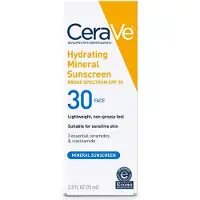 CeraVe 100% Minerale Zonnebrand SPF 30 | Gezicht zonnebrand met Zinkoxide & Titaniumdioxide | Hyaluronzuur + Niacinamide + Ceramiden