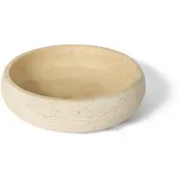 Luca Opzetwastafel stone 42x42x13.5 cm buitenkant gebeiteld natuursteen travertin
