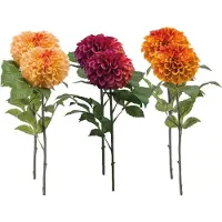 Emerald - Kunstbloem Dahlia Pompon 74cm - Set van 6 - Kunstplant voor binnen