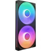 NZXT F280 RGB Core - 2x 140mm - 98.61 cfm - 500 - 2000 rpm - 34.5 dBA per fan - Zero RPM Mode - PWM Control - 8 ARGB LEDs per fan - zwart
