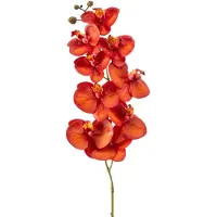 Emerald - Kunstbloem Phalaenopsis RT 95cm oranje/rood - Kunstplant voor binnen
