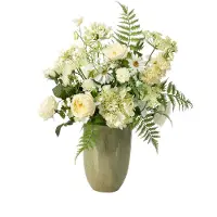 Emerald - Boeket White Bloom - 70cm hoog - Wit - 16 stelen - Kunstboeket - Zijde boeket