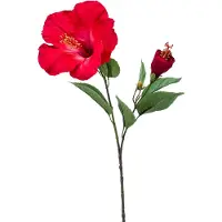 Emerald - Kunstbloem Hibiscus 65cm rood - Kunstplant voor binnen