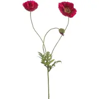 Emerald - Kunstbloem Klaproos fuchsia 75cm - Kunstplant voor binnen