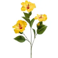 Emerald - Kunstbloem Hibiscus 82cm geel - Kunstplant voor binnen