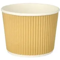 Papstar 25 Soepkommen, karton 520 ml Ø 11 cm · 8,4 cm bruin/wit Ripple Wall