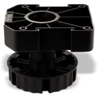Sotech 40s meubelpoot zwart, hoogte: 75 mm, verstelbaar, belastbaarheid: 500 kg per stelvoet