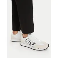 EA7 Vintage Sneakers Wit (41 1/3), Zwart, Stof, Plat, Veters, Sportief 7X000541_AF18609