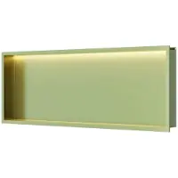 Luca Inbouwnis Nissen 90x30x6,5cm Met LED Verlichting 3000K RVS Champagne Goud PVD