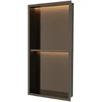 Brauer Inbouwthermostaat set gunmetal edition met drukknoppen incl baduitloop en afvoer gunmetal