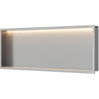 Brauer Inbouwthermostaat set carving met drukknoppen incl baduitloop en afvoer rvs