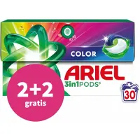 Ariel 2+2 Gratis: 3in1 Wasmiddel Pods Color 30 Stuks