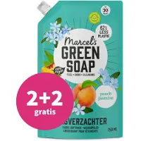 Marcel's Green Soap 2+2 Gratis: Wasverzachter Peach & Jasmine Navulling 750 Ml