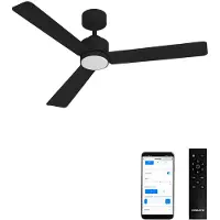 Create - Stille plafondventilator 40W met licht - Zwart - Ø132cm - WIFI + Afstandsbediening - WIND MODERN