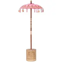 vidaXL Balinese parasol met basis Roze 95 x 95 x 260 cm Katoen