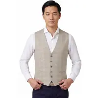 Zuitable Gilet beige zomer katoen