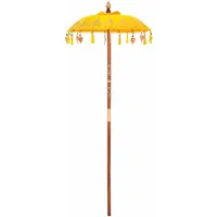 vidaXL Balinese Parasol 125 x 125 x 260 cm Katoen Rond Geel