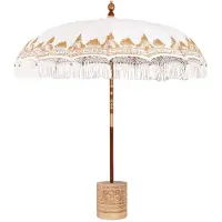 vidaXL Balinese parasol met basis Crèmekleurig Ø 210-220 cm