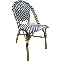 Bolero Parijse Stijl Rotan Bijzetstoel Zwart (2 Stuks) - CH111 - Horeca & Professioneel