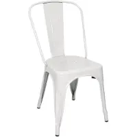 Bolero Bistro Stalen Bijzetstoel Wit (4 Stuks) - GL332