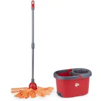 Dirt Devil Schoonmaak speelgoed – Mop en Emmer met Wringgedeelte – Educatief Speelgoed voor Kinderen vanaf 3 Jaar – Compacte Schoonmaakset voor Rollenspel