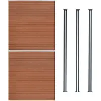 Monster WPC privacy schermen, 2 stuks & LED schuttingpalen, 3 stuks - Bruin