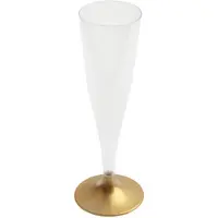 SANTEX Champagneglazen - 10x - plastic - 140 ml - goud - herbruikbaar - Champagneglazen