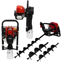 MonsterShop Grondboor paalrammerset - 3 PK grondboor - 37,7 cc paalrammer - 3 boren